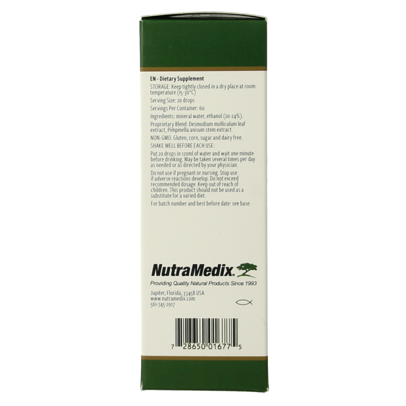 Nutramedix Burbur pinella herbal remedy in a 60ml bottle, part of Nutramedix's kruidenpreparaten collection.