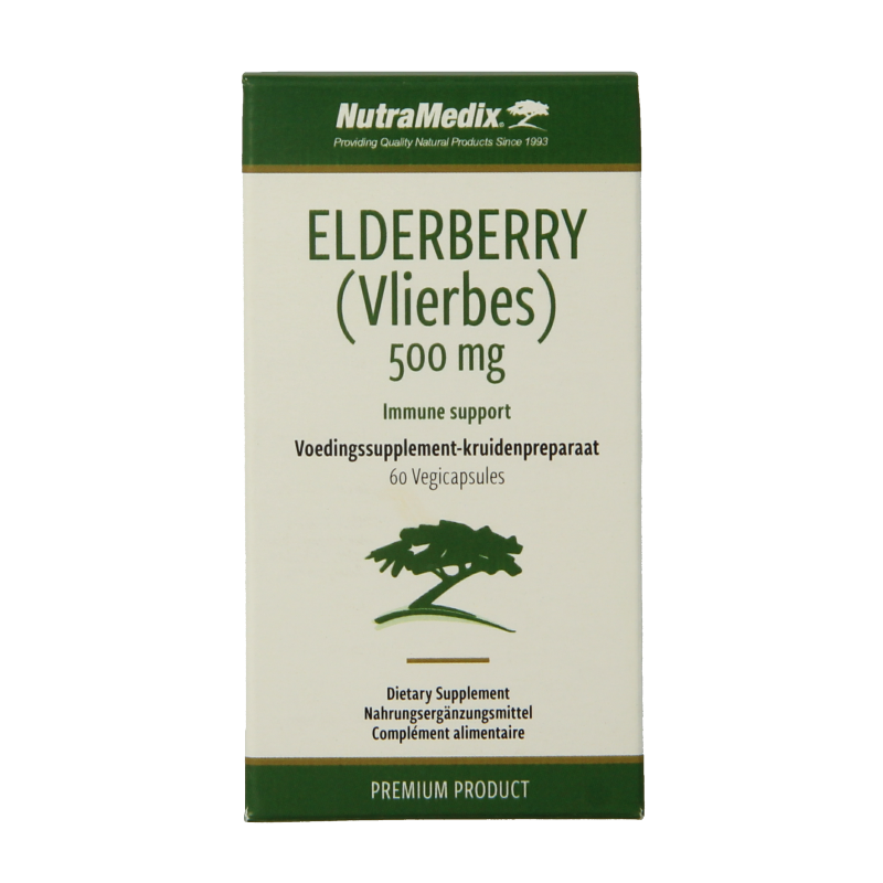 Nutramedix Vlierbes elderberry herbal capsules, 60 count, dietary supplement for immune support, with elderberry extract.