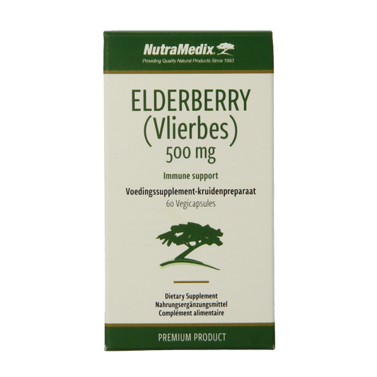 Nutramedix Vlierbes elderberry herbal capsules, 60 count, dietary supplement for immune support, with elderberry extract.
