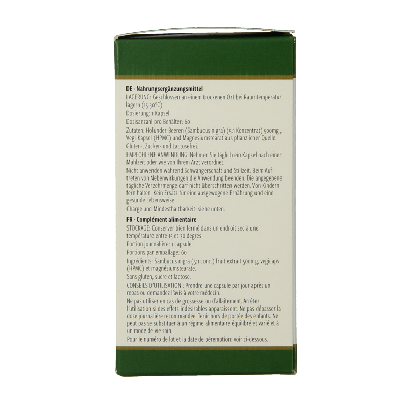 Nutramedix Vlierbes elderberry capsules in a bottle, herbal supplement for immune support, natural Kruidenpreparaten.