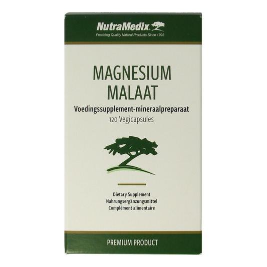 Nutramedix Magnesium Malate vegetarian capsules in a bottle, dietary supplement for mineral support