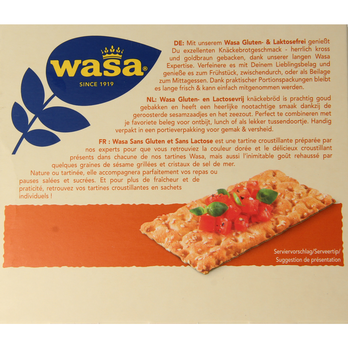 Wasa Knackebrod met sesam en zeezout glutenvrij 240.00 Gram