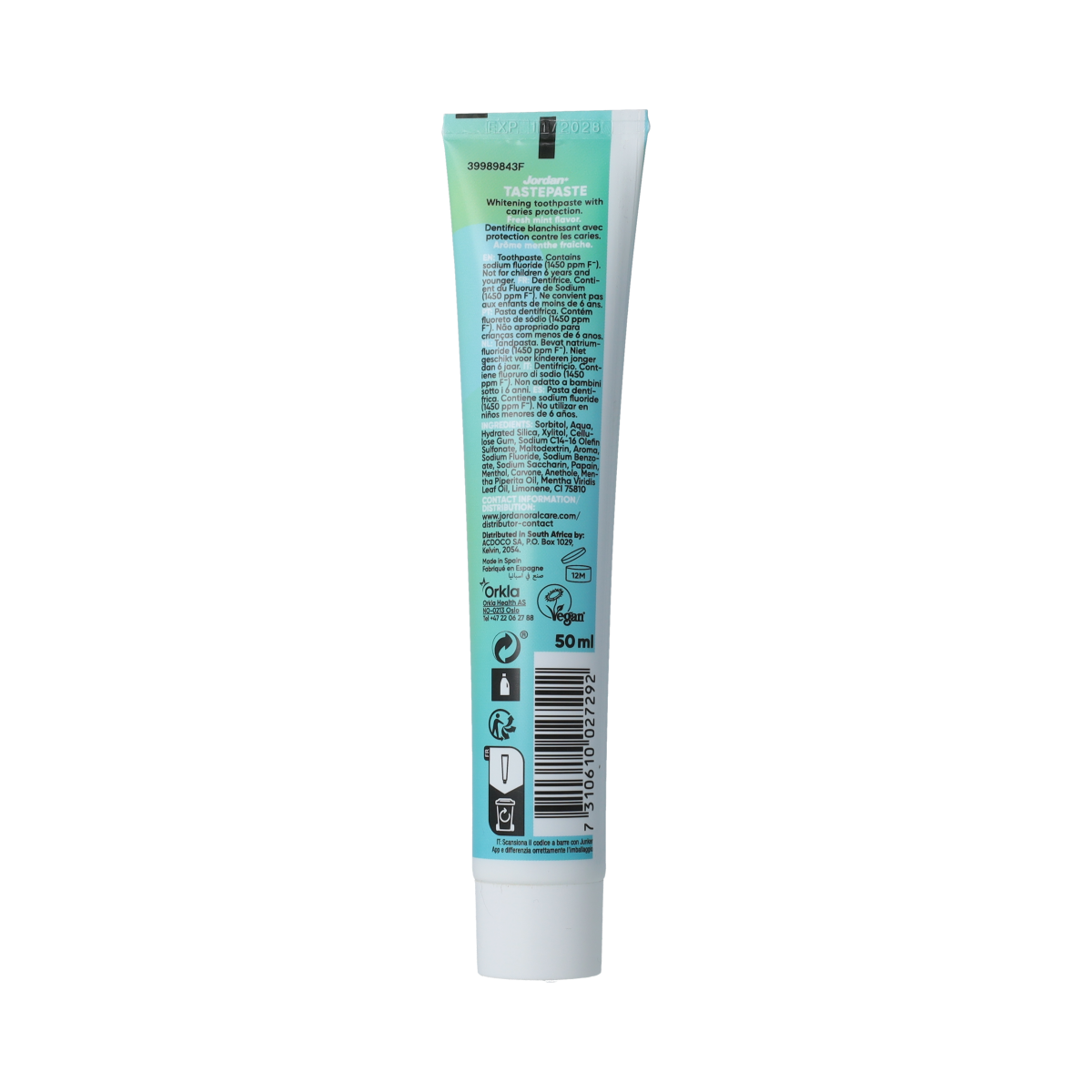 Jordan Jordan Tastepaste Fresh Mint 50.00 Milliliter