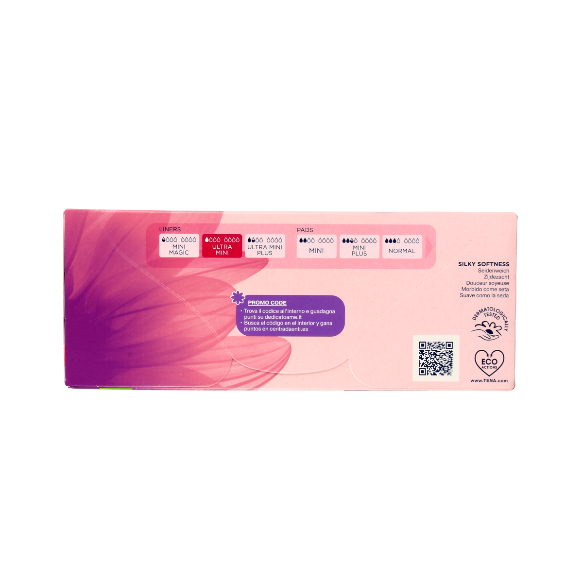 Tena Lady Ultra Mini incontinence pads, 28 pack, with discreet absorbent design for women.