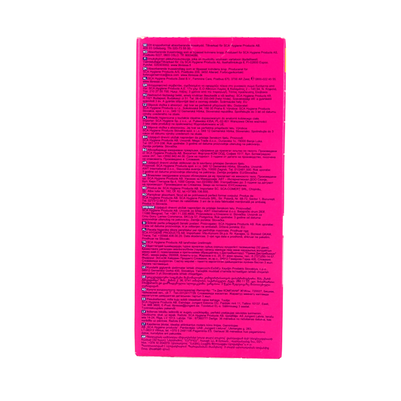 Libresse inleg normaal feminine hygiene pads with 32 pieces, showing the packaging and product details.