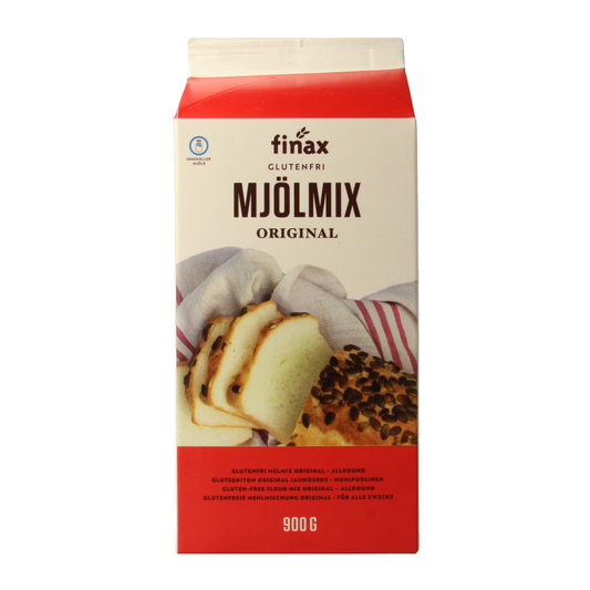 Finax gluten-free bread mix in 900g bag, showing the packaging and product label for baking and gluten-free baking needs.