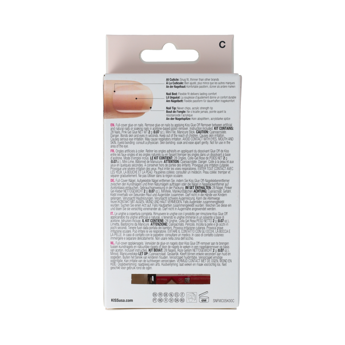 Kiss French nude acrylic nails cashmere 1.00 Set