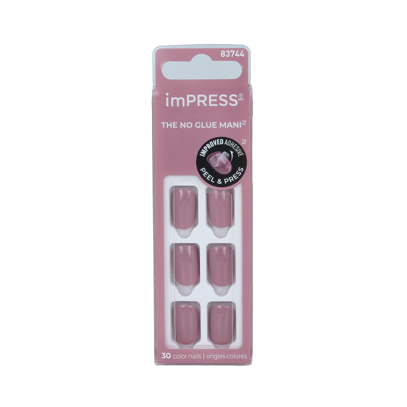 Kiss Impress color petal pink makeup set with lipstick and matching products, featuring a sleek, compact design.
