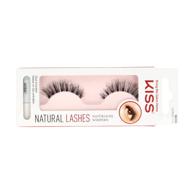 Kiss Kunstwimper natural false eyelashes in 1.00 set, showcasing full, lush lash design for a gorgeous make-up look.