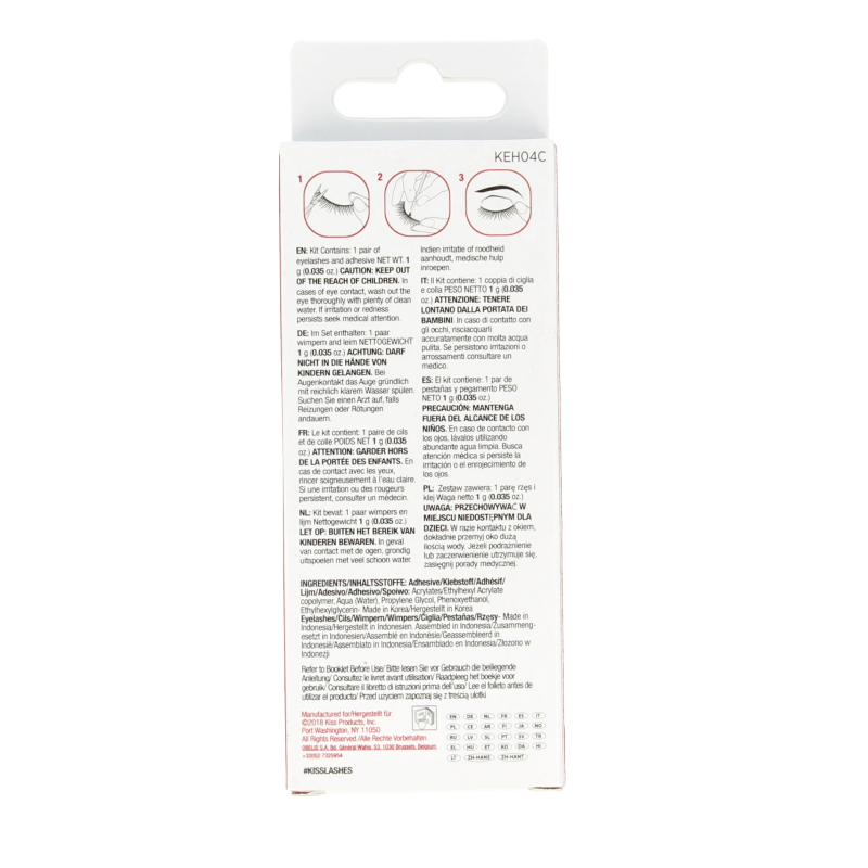 Kiss Kunstwimper set with natural, full-looking false eyelashes, 1.00 density for a gorgeous make-up look.