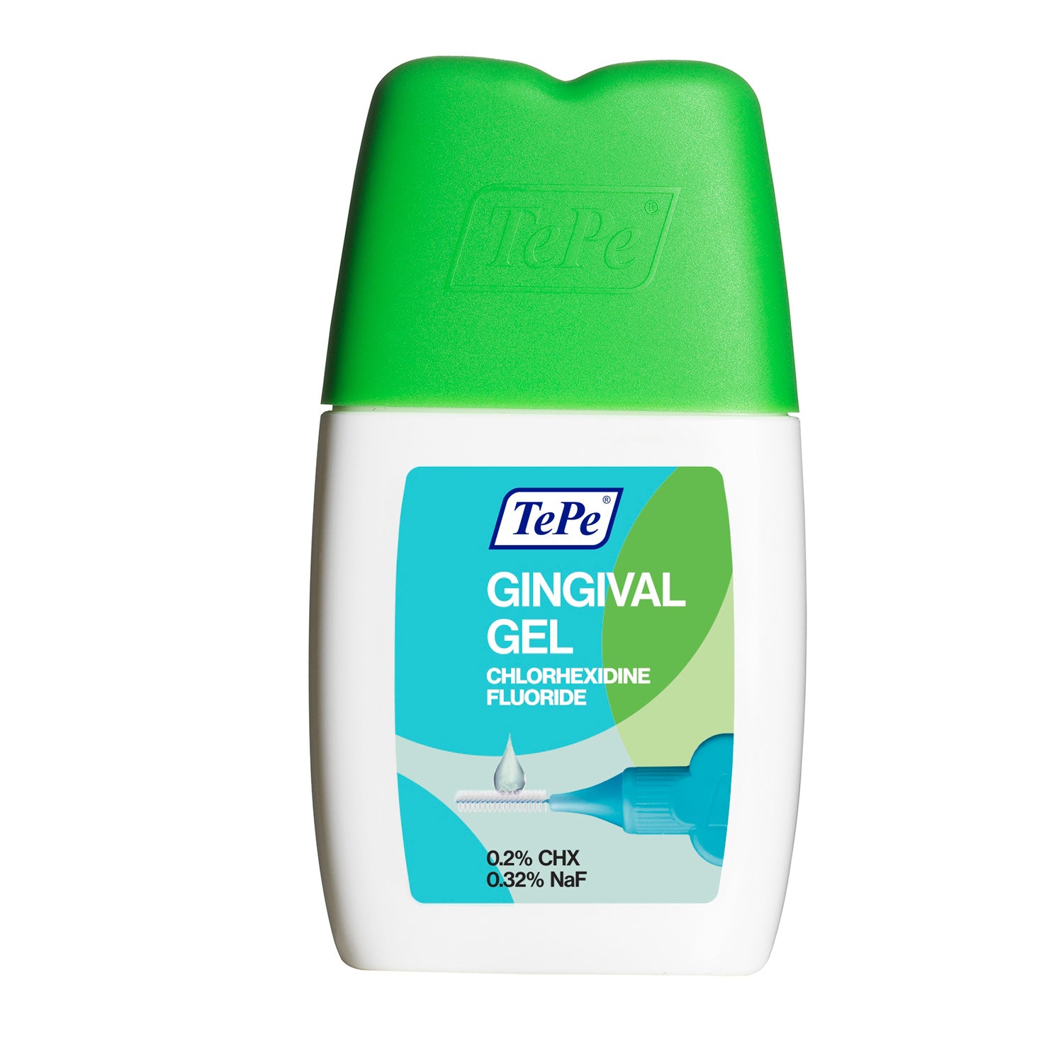 TePe Gingival Gel in 20ml tube, used for oral hygiene and gum health, displayed with its packaging and applicator.