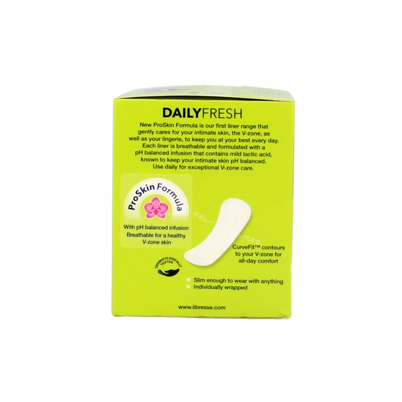 Libresse Slim Inlegkruisjes women's panty liners, 32-pack, slim and discreet for everyday comfort.
