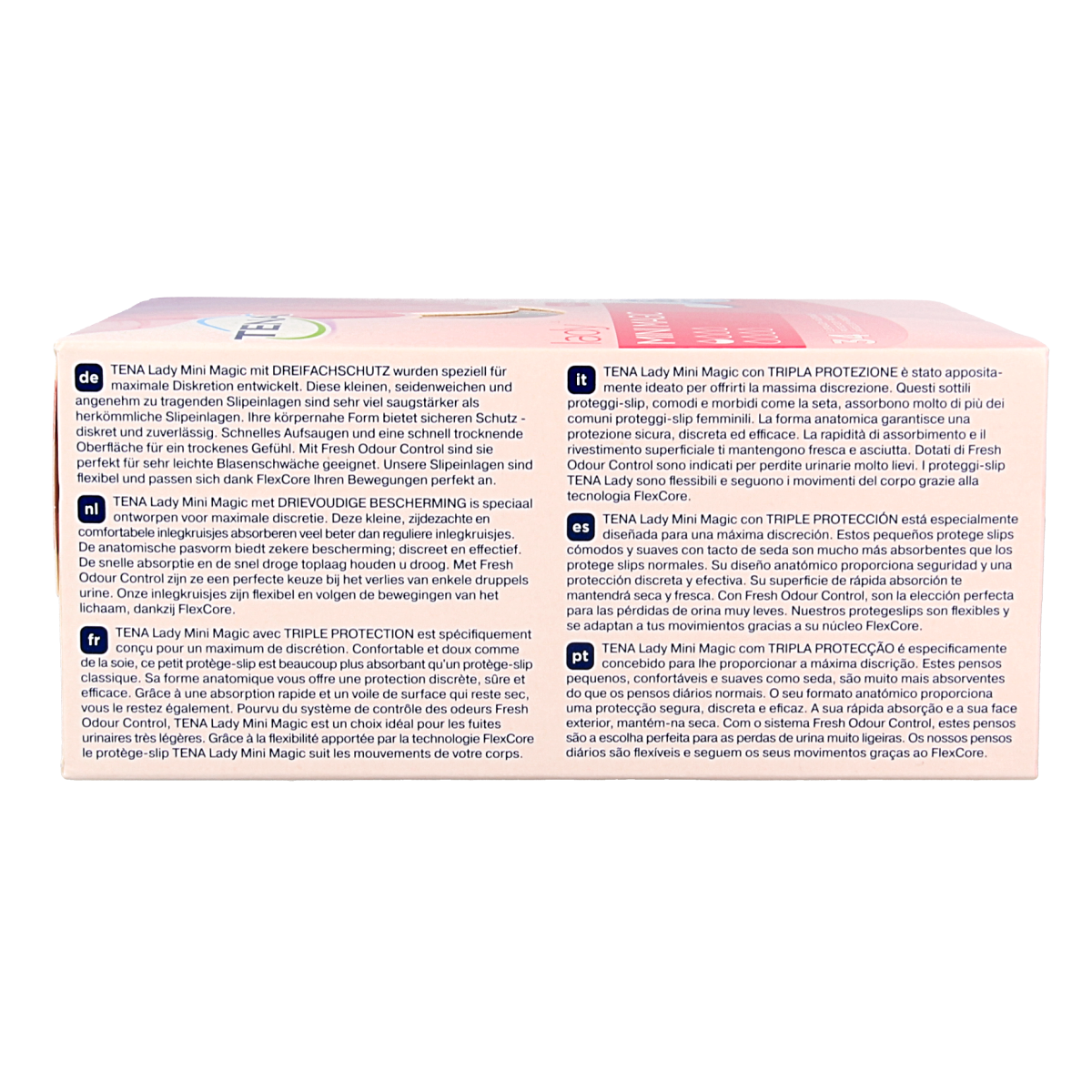 Tena Lady Mini Magic incontinence pads, 34 pack, featuring discreet, absorbent protection for women.