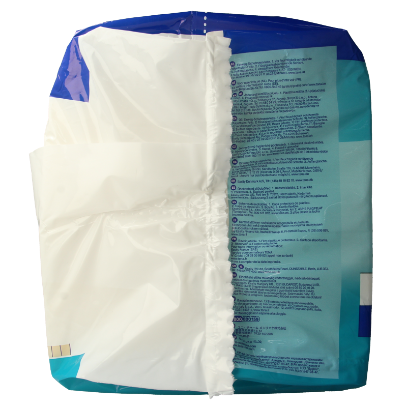 Tena Bibs 37x46cm disposable absorbent tissues, pack of 150, designed for cleaning and protection.