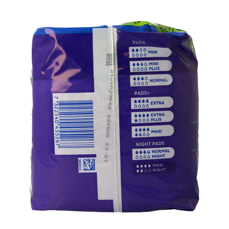Tena Lady Maxi Night incontinence pads, pack of 6, designed for overnight protection and comfort.