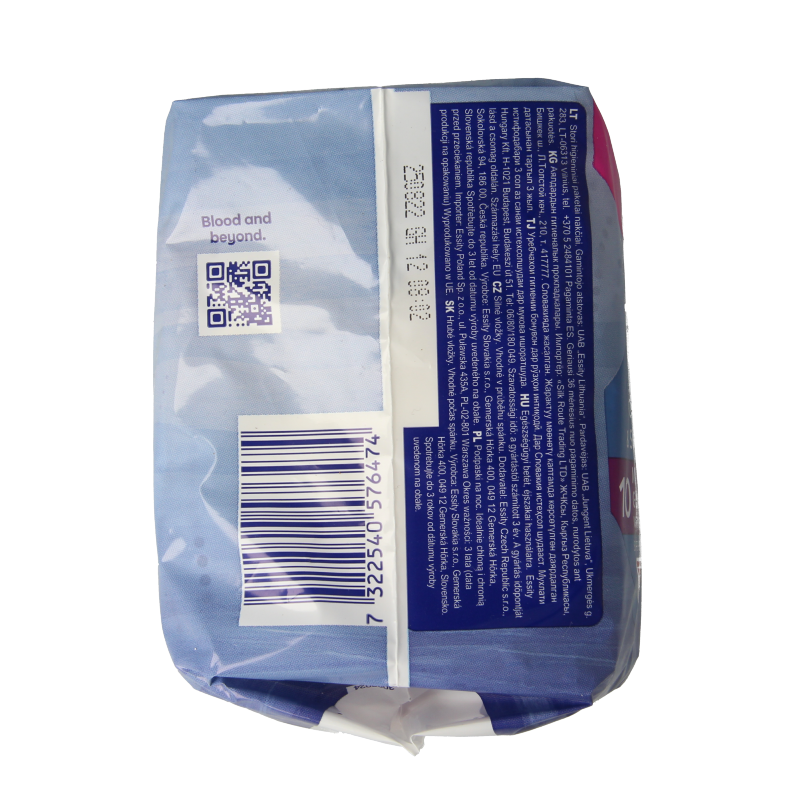 Libresse Maxi Goodnight sanitary pads, 10-pack, designed for women’s overnight protection, with discreet, absorbent material.