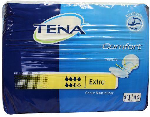 Tena Comfort breathable incontinence pads, pack of 40, designed for extra comfort and leak protection.