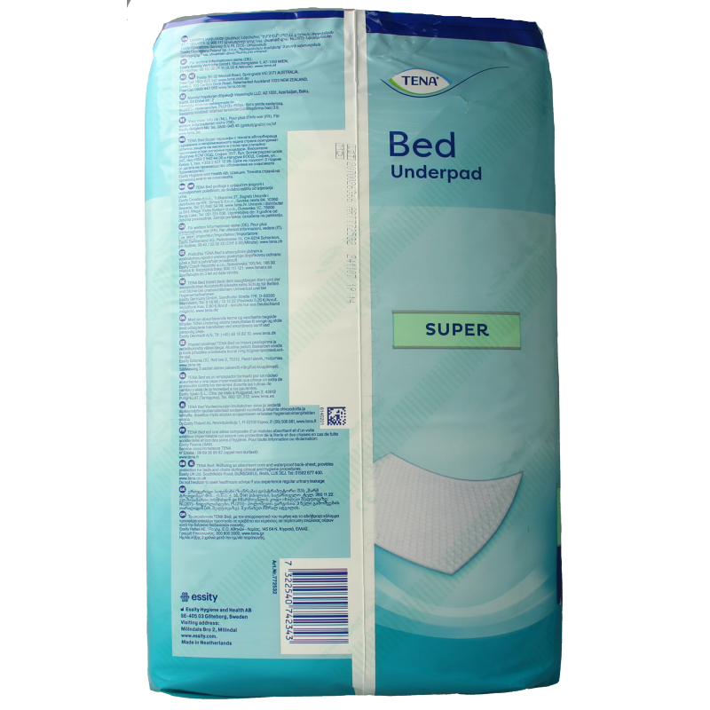 Tena Bed super incontinent pad, 60x90 cm, pack of 35, designed for incontinence management and protection.