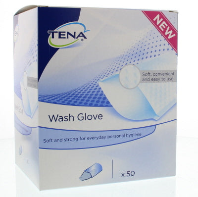Tena incontinent washcloths, 50-pack, soft fabric for personal hygiene, shown in the image with packaging.