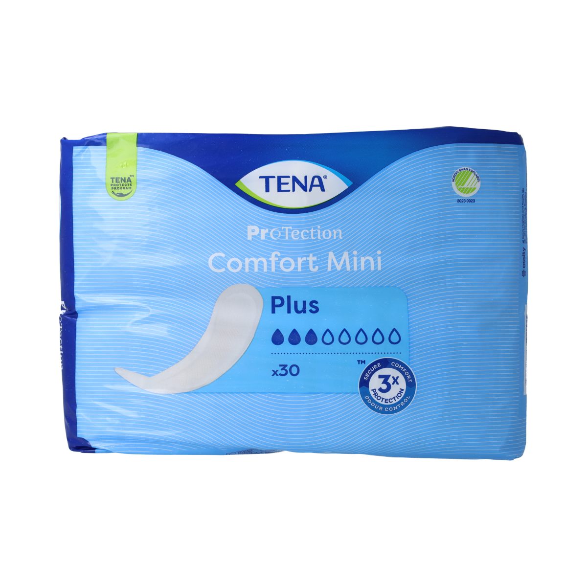 Tena Comfort Mini Plus incontinence pads, 30-piece pack, absorbent for light bladder leakage, by Tena