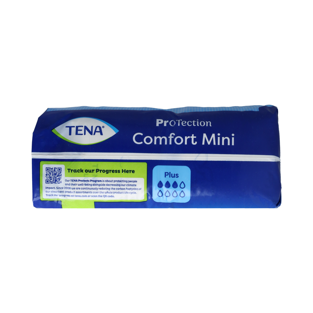 Tena Comfort Mini Plus incontinence pads, 30-pack, discreet absorbent protection for light bladder leakage.