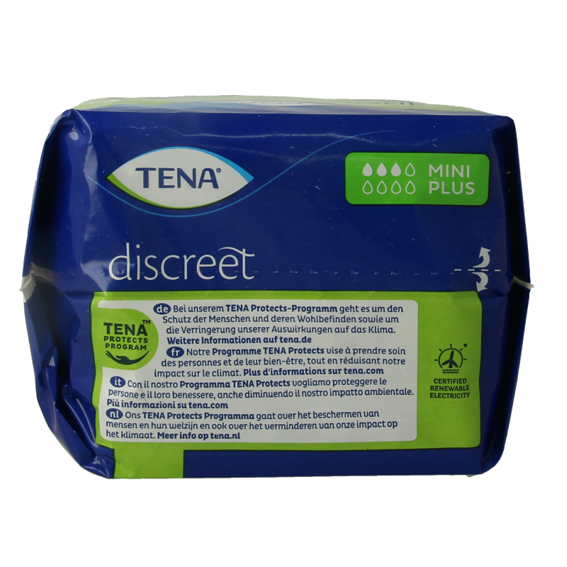 Tena Lady Mini Discreet Plus incontinence pads, 20 pieces, with discreet design and absorbent core for comfortable protection.