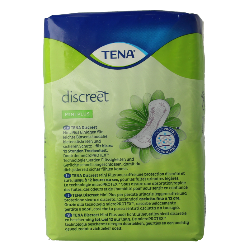 Tena Lady Mini Discreet Plus incontinence pads, 20 pack, with discreet, absorbent design for bladder protection