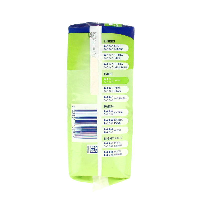 Tena Lady discreet mini incontinence pads, 30-count pack, with individual pads visible in the image.