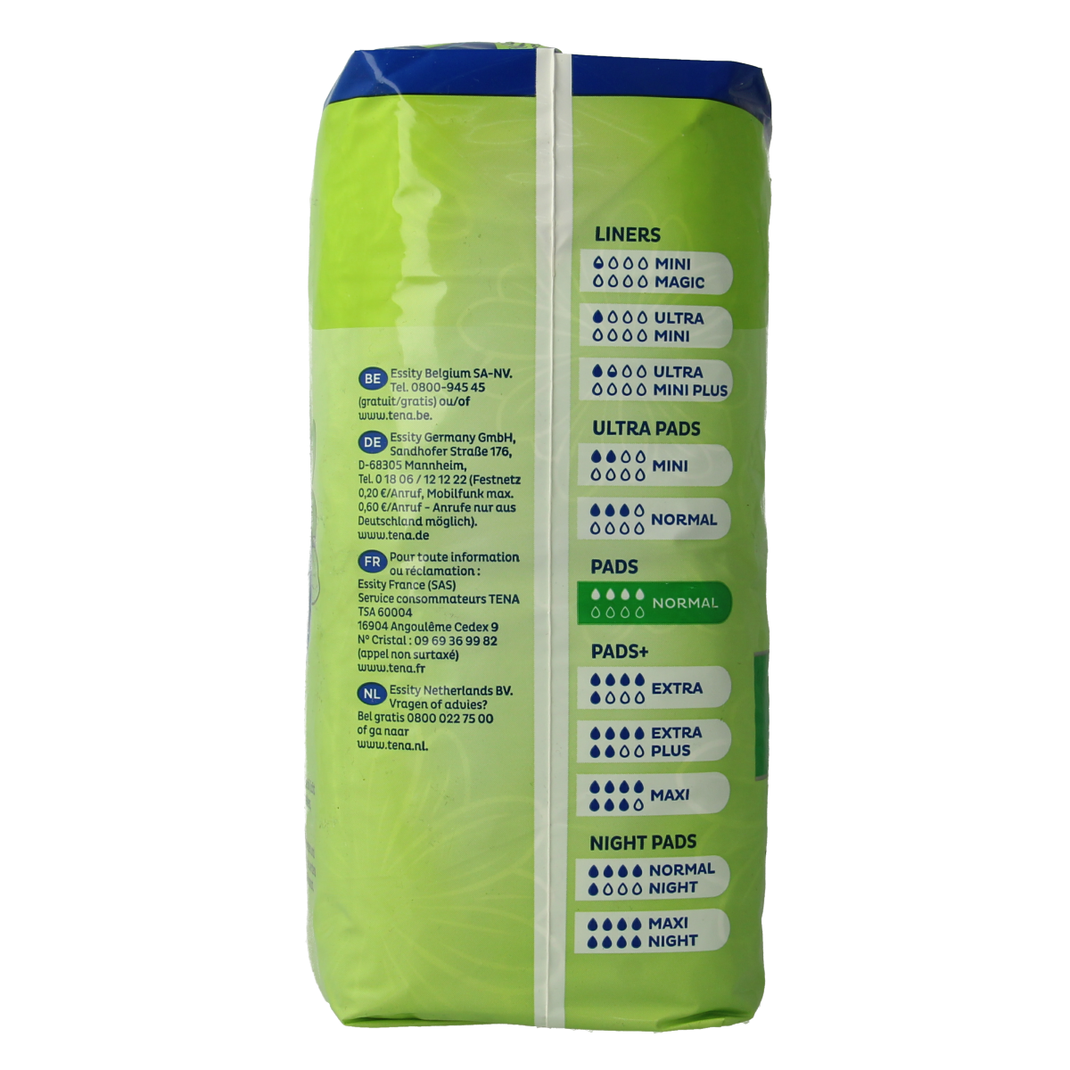 Tena Lady discreet normal incontinence pads, 24 pack, featuring soft, breathable material for comfortable protection.