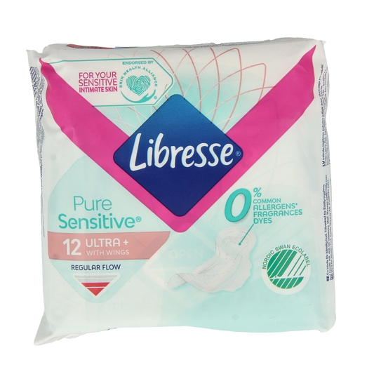 Libresse Maandverband pursens ultra normaal, 12 stuks, damesverband en tampons, absorbent en comfortabel voor dagelijks gebruik