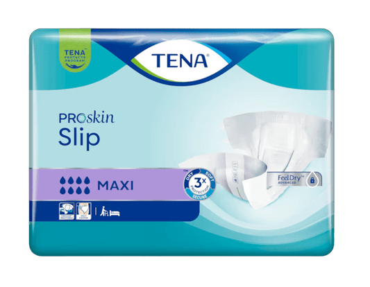 Tena ProSkin slip Maxi in size S, pack of 24, adult incontinent underwear with soft, breathable material and secure fit.