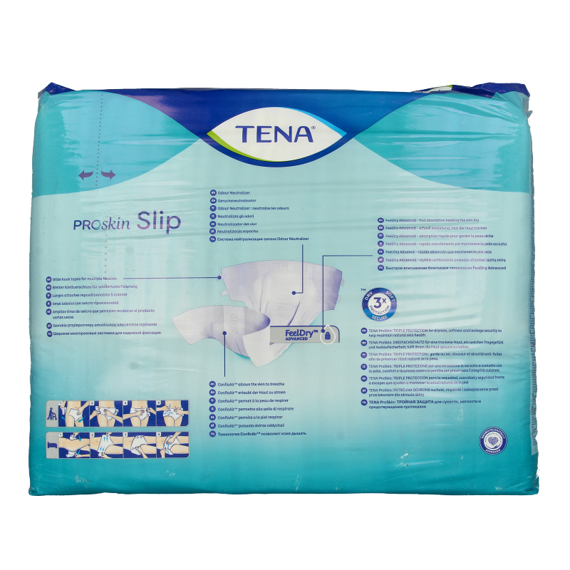 Tena Proskin Slip Ultima large incontinent underwear, 21-pack, soft and absorbent for adult incontinence management.