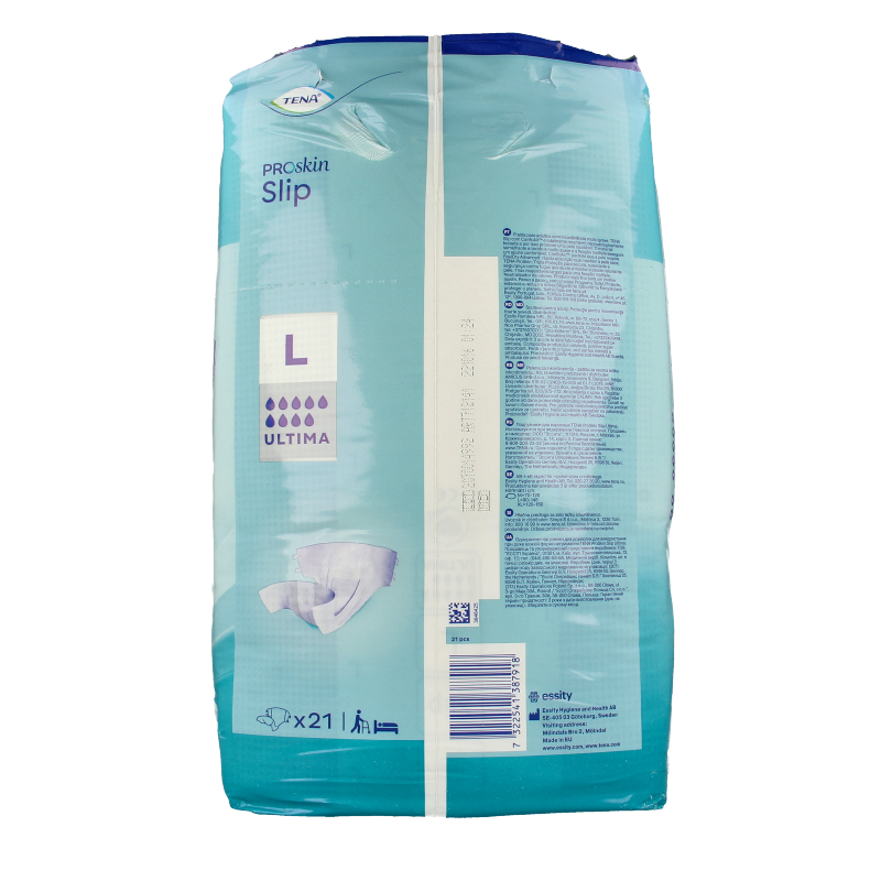Tena ProSkin Slip Ultima large incontinent adult diapers, 21 pieces, incontinence product with leak-proof design