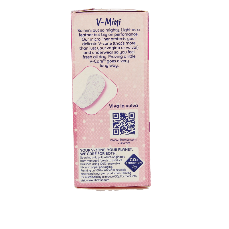 Libresse micro inlegkruisjes damesverband en tampons pack with 22.00 pieces, showing individually wrapped sanitary products.