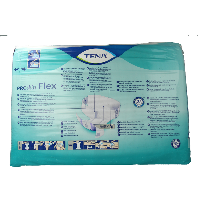Tena Proskin Flex Maxi incontinence pads, size large, 22 pieces, designed for comfortable urinary protection.