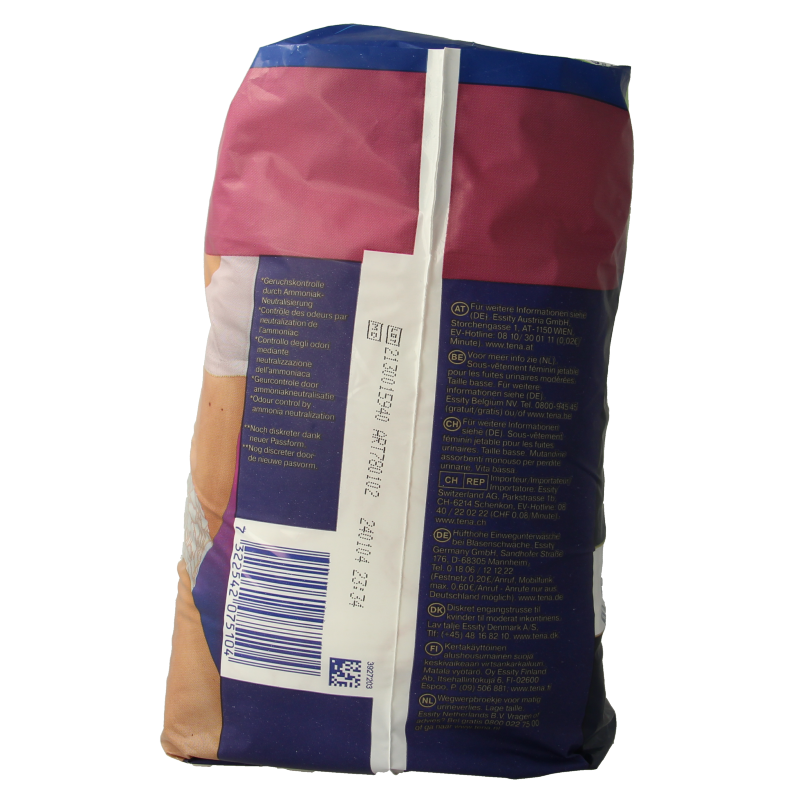 Tena Silhouette Plus low waist incontinent underwear in medium size, shown in a pack of 12, designed for discreet comfort.