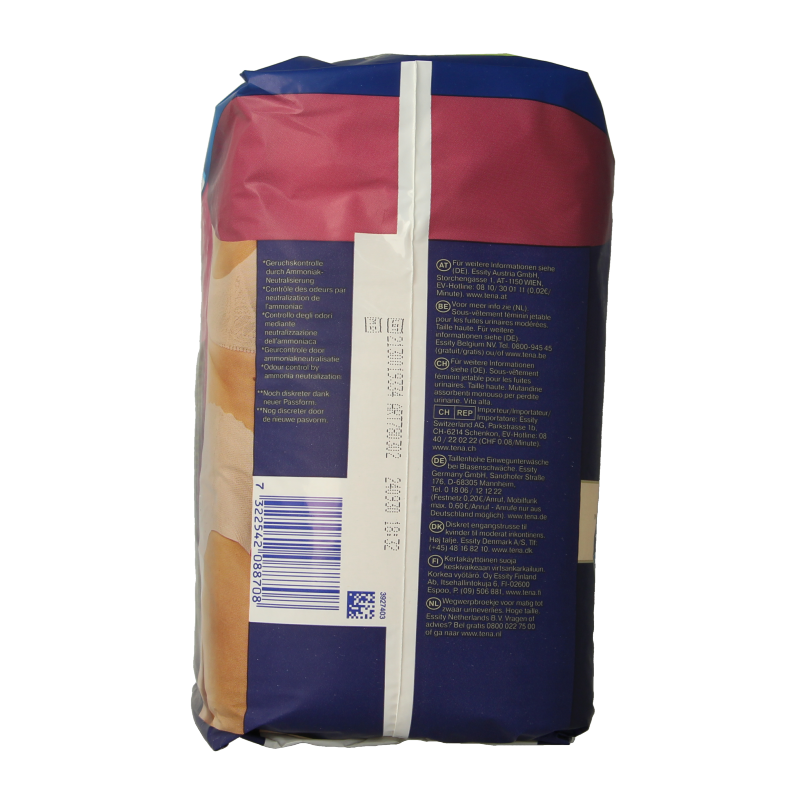 Tena Silhouet Plus high waist crème incontinentie pads in medium, 9-pack, designed for discreet and comfortable incontinence protection.