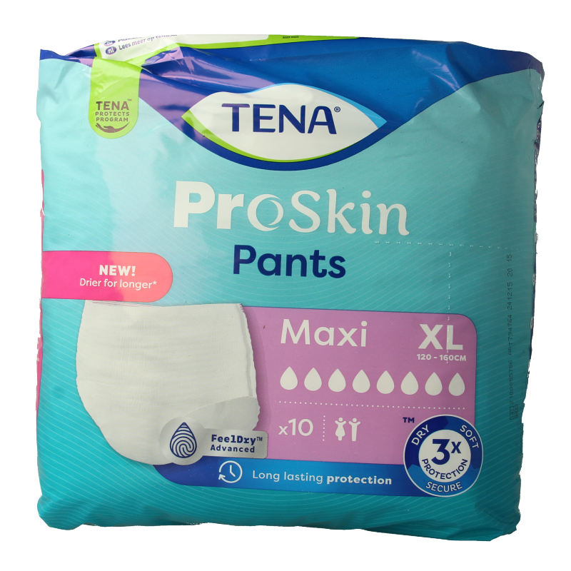 Tena Proskin Maxi XL incontinence pants, pack of 10, designed for maximum absorbency and comfort.