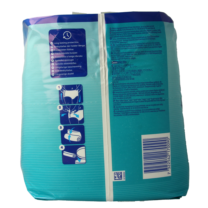 Tena Proskin super M incontinent pants in a pack of 12, designed for comfortable incontinence management.