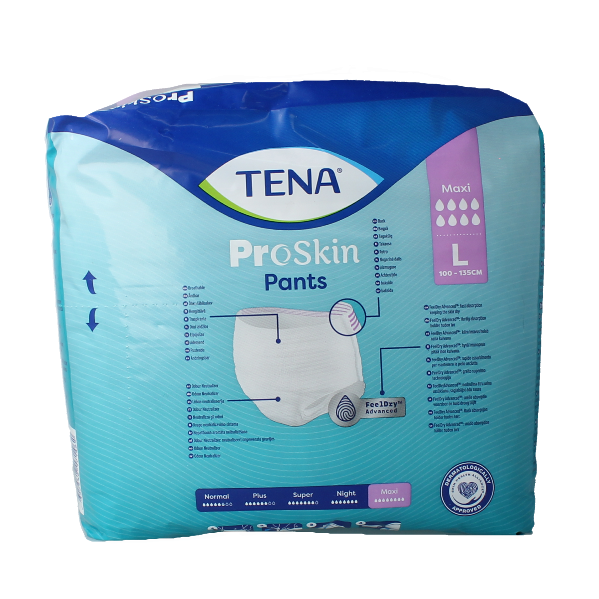 Tena Proskin Maxi Incontinence Pants in size L, pack of 10, designed for discreet and secure bladder protection.