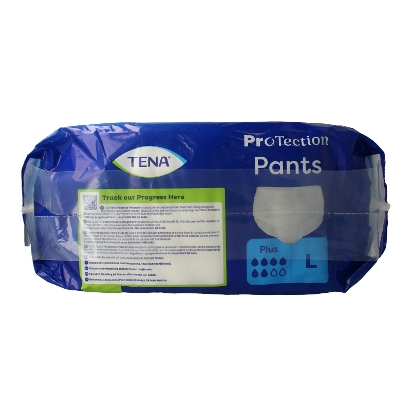 Tena Proskin pants plus L incontinence underwear, pack of 30, with breathable fabric and secure fit for comfortable protection.