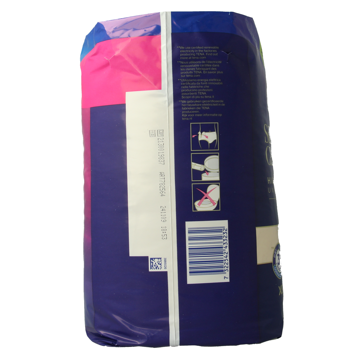Tena Silhouet Plus high waist cream incontinence underwear, size L, 8 pieces, designed for comfort and discreet protection.