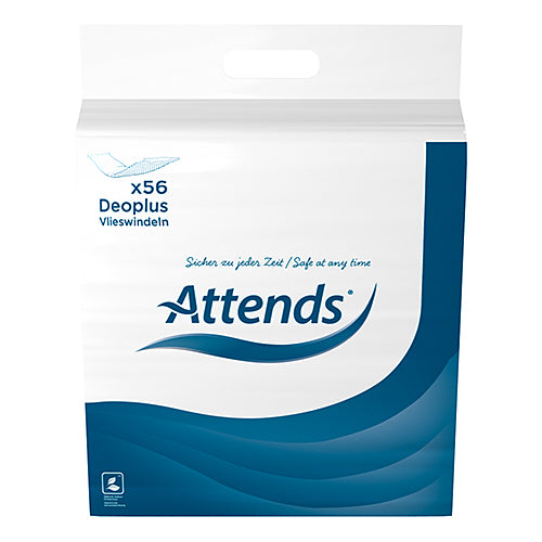Attends Deoplus incontinent slip inlegger, 56 pack, soft and absorbent for discreet incontinence management.