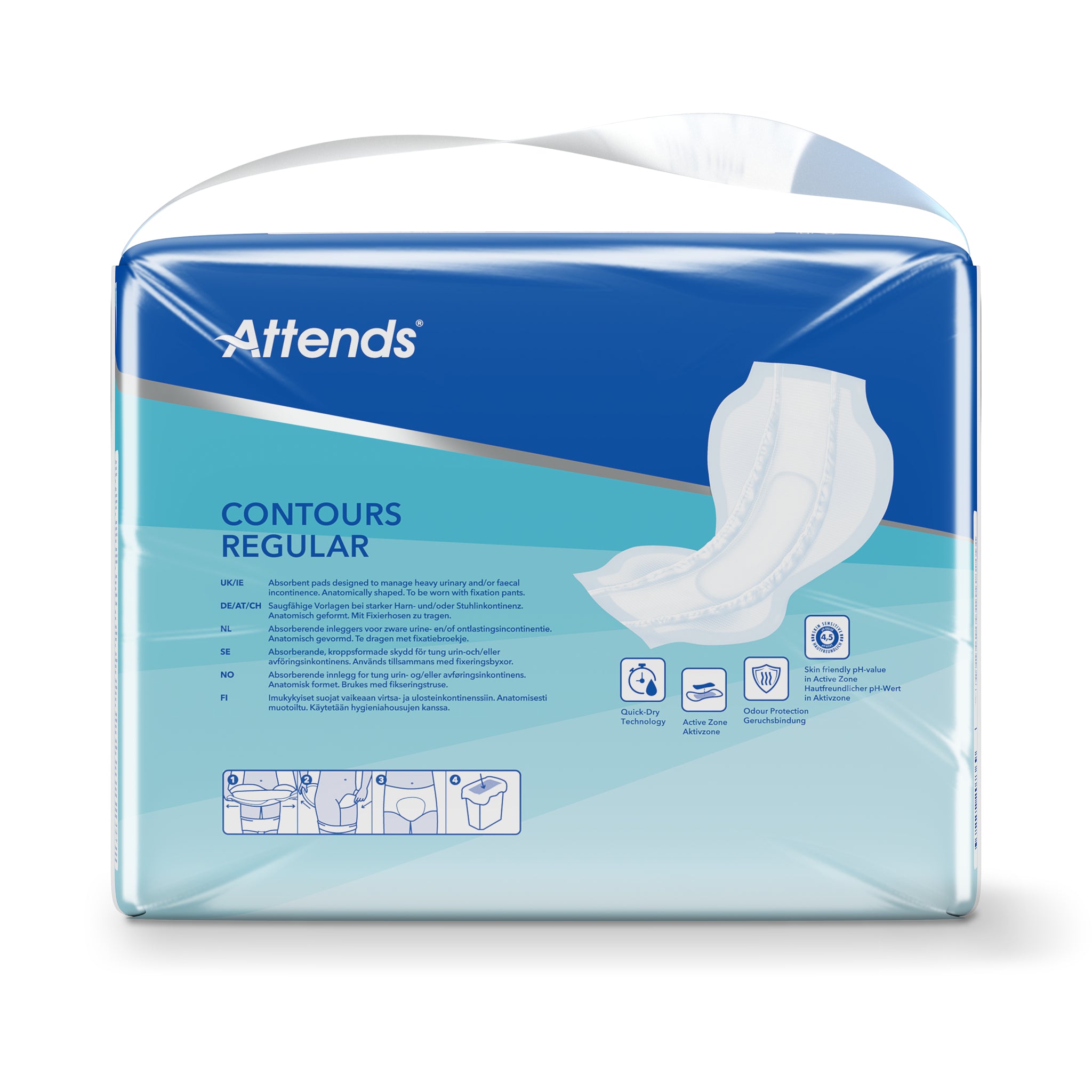 Attends Inlegger Contours 7 incontinent pads, 28 pack, soft and absorbent incontinence products by Attends