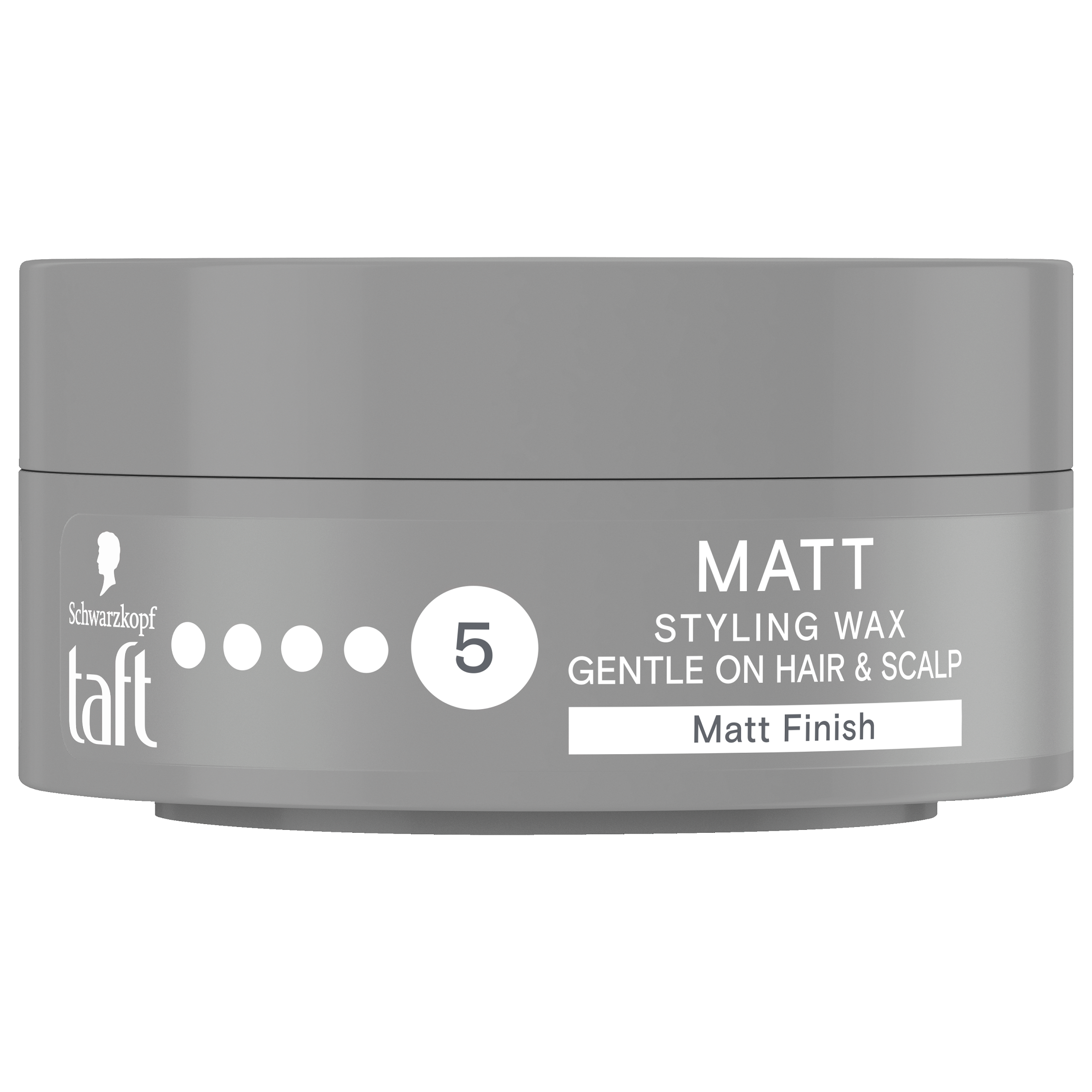Taft Matt wax for hair styling in 75ml container, natural matte finish, suitable for textured hairstyles.