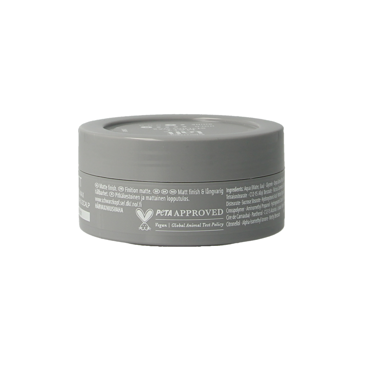 Taft Matt Hair Wax 75ml styling product in a black container, designed for matte hold and textured hair styling.