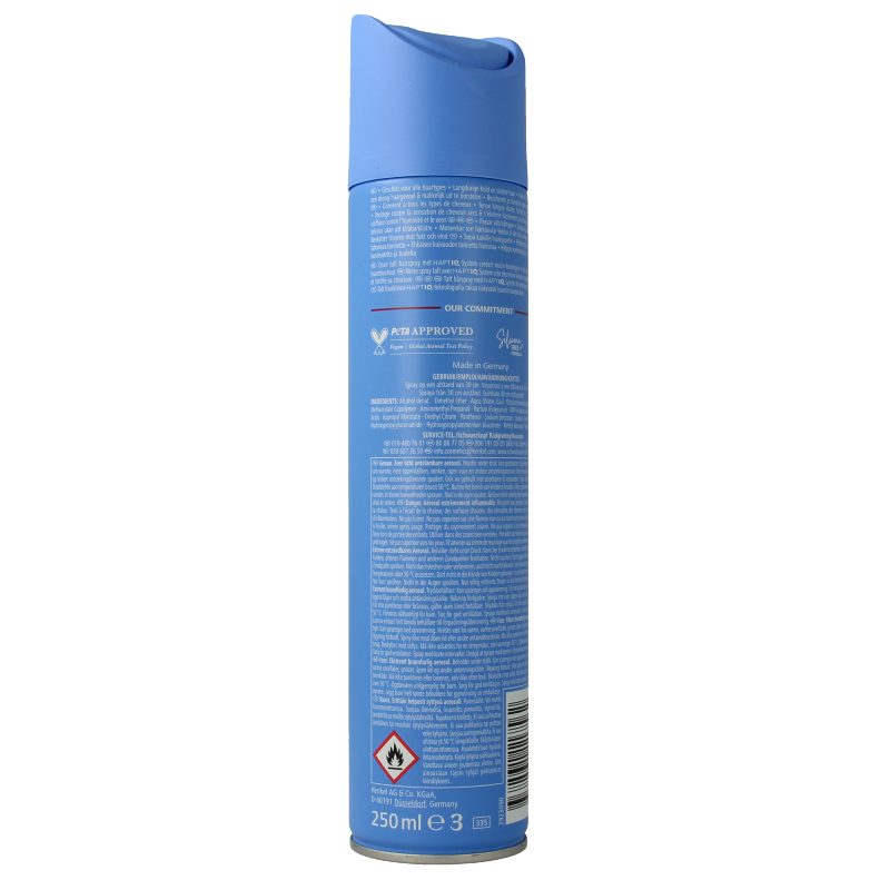 Taft ultra strong hair styling spray in 250ml bottle, provides firm hold for all hair types
