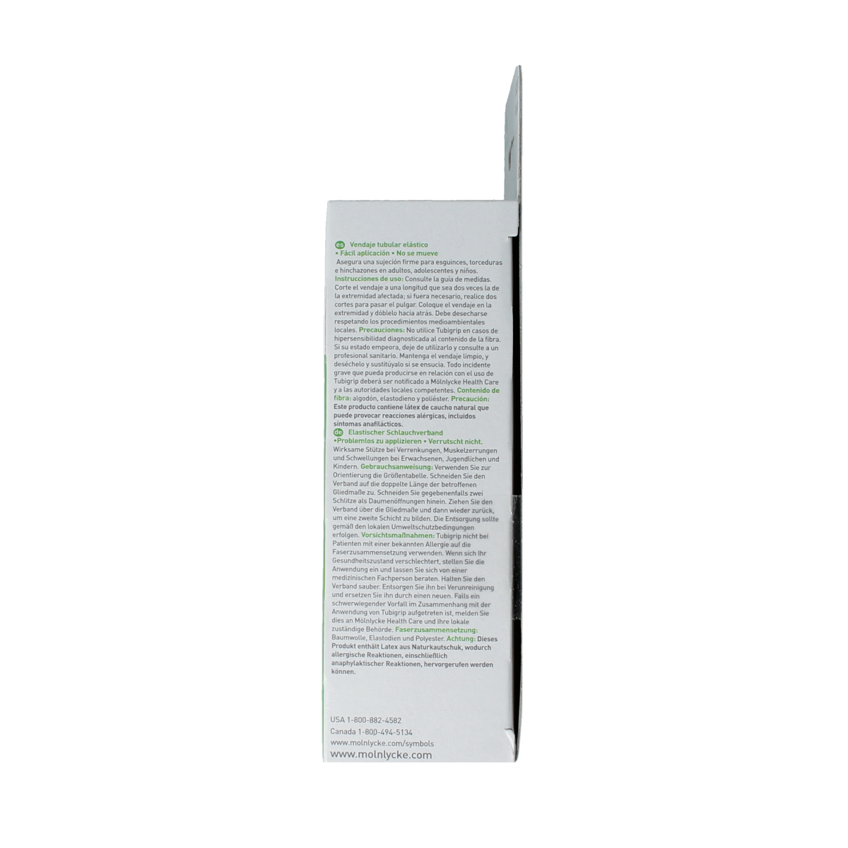 Tubigrip elastic tubular bandage in white, 1520 size, shown as a flexible, snug-fitting medical compression tube.