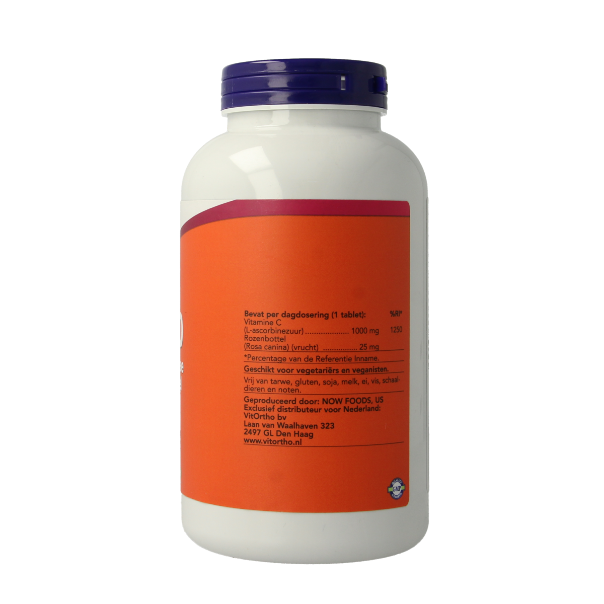 NOW C-1000 Sustained Release vitamin tablets with rose hips, 250 count, shown in blister pack.