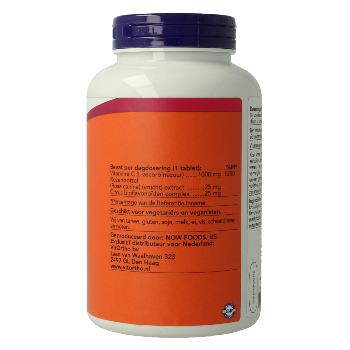 NOW Vitamine C-1000 supplement with rosehip and bioflavonoids, showing 250 tablets in a natural supplement bottle.